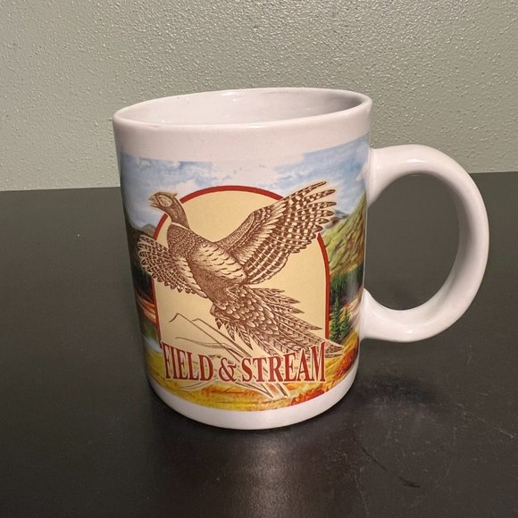 Vintage Field & Stream Magazine Cover Ceramic Mug ~ Elk ~ Pheasant ~ Outdoors - Picture 3 of 3